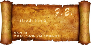 Fritsch Ernő névjegykártya